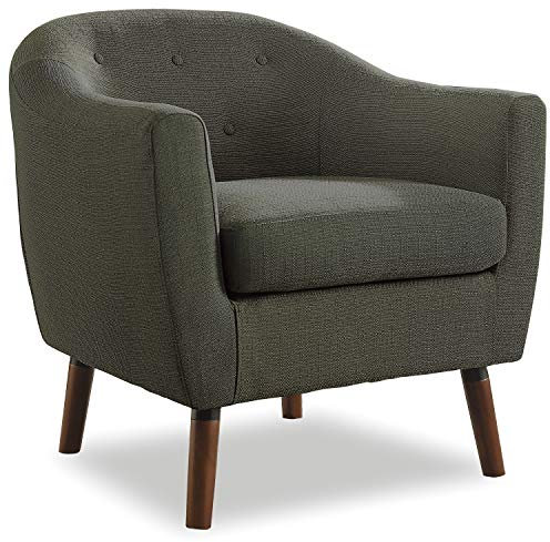 Homelegance Fabric Barrel Chair Stuhl, Holz, Sage Gray
