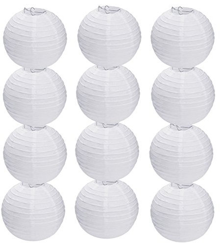 Tmade 12Pcs 4 White Paper Lanterns for Birthday Baby Shower Wedding Party Garden Home Decoration