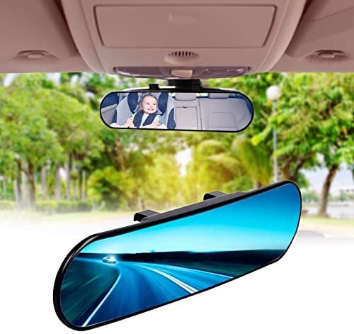 Milopon Panorama Rückspiegel Auto Innen-Rückspiegel Universal Innenspiegel Auto Pkw LKW Anti Blend Winkeleinstellung Rückspiegel
