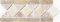 MOSBOR-60204 Bordure en travertin pierre naturelle beige, crème, rouge, terre cuite, marron - Frise décorative aspect antique pour mur, cuisine, salle de bain