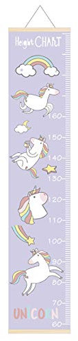 SWECOMZE Kinder Messlatte 30 * 142cm Abnehmbar Hängend Wachstum Diagramm Messleiter Lineal wasserdichte Höhentabelle für Baby Kinderzimmer Schlafzimmer Wanddekoration (Einhorn)