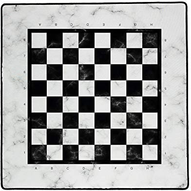 Play Mat with Rolling Chess Board Design Marble White 40 x 40 cm