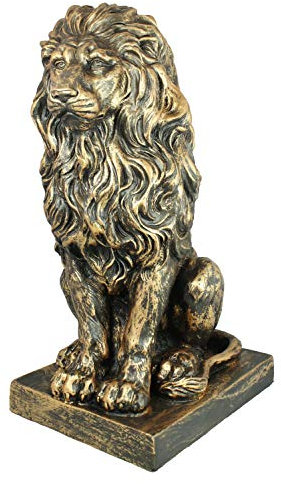 colourliving Löwe Skulptur Löwenstatue Deko Löwe Garten Gartenfigur Löwe sitzend