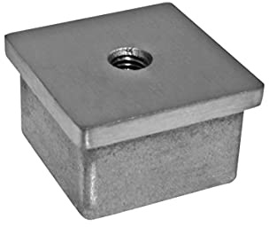 Einsteckkappe zum kleben | mit Gewinde: M8 | für Rohr: 60x60x2 mm | V2A
