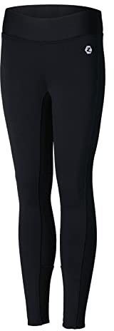 HORZE Kinder Winter Reitleggings Active, Thermo Reithose für Kinder mit Kniebesatz, Blau, 140