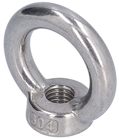 Fafeicy 10 Stück Ringmutter, Edelstahl-Hubmutter, Schwerlast-Ringschrauben für Marine, Maschinenbaukrane, Metallurgie, Eisenbahnverladung(M4), Nuss