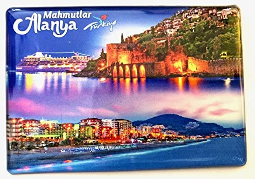 Generisch - Souvenir-Magnet für Kühlschrank, Reiseandenken 02, 8 x 5,5 cm, 1 Stück, Kunststoff, Alanya - Antalya, Türkei