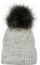 styleBREAKER Unisex warme Strick Bommelmütze mit Flecht Muster und Fleece Futter, Winter Fellbommel Mütze 04024171, Farbe:Hellgrau meliert