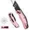 WORKPRO Coltello Taglierino, con 10 Lame di Ricmabio, Taglierino Rosa, Lame a Cambio Rapido, Adatto per Tagliare Carta, Cartone, Plastica