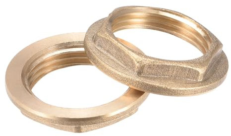 sourcing map G3/4 Kontermutter mit Flansch, Sechskant-Messing-Kontermutter für Klempnerarbeiten, 4 Stück