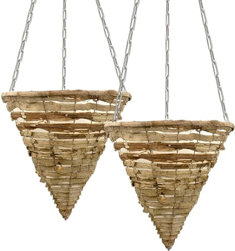 Cadofe Blumenampel mit Kette - 2er Set - Pflanztopf zum hängen Blumen Topf bepflanzen