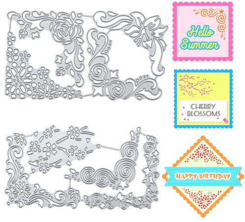 INFUNLY Die Cutting Stencil - Floral Metal Die Cuts for Card Making, Scrapbooking & Decor