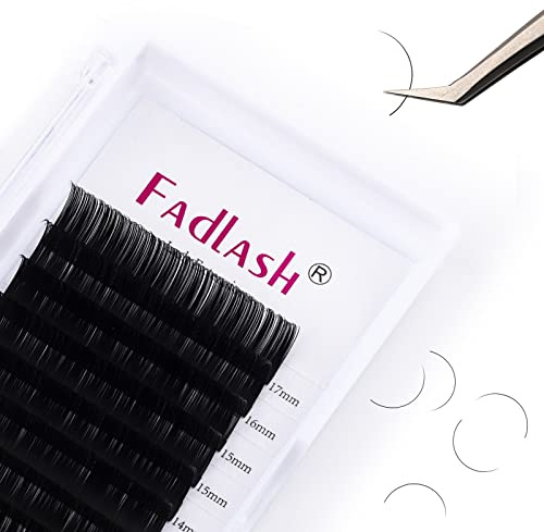 FADLASH Individual Classic 1:1 Eyelash Extension 0.20mm C Curl 9-17mm Mixed Tray Matte Black Professional Classic Individual Lashes