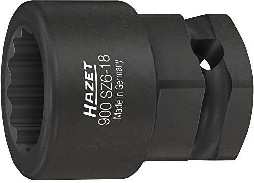 HAZET Kurbelwellen Steckschlüsseleinsatz 900SZ6-18, phosphatiert, geölt | 1/2 Zoll (12,5 mm) Vierkant hohl, 24 mm Außen-Sechskant, Antrieb 1/2 Zoll (12,5 mm) Vierkant hohl, 24 mm Außen-Sechskant