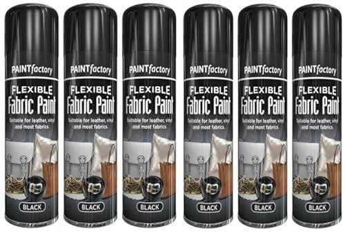 B&H Black Flexible Fabric & Vinyl Spray Paint Leather Textile Fast Drying 200ml (6)