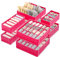 Yidaxing Organizer per Biancheria Intima, Set di 8 Armadio Divisori Pieghevole Storage Box Cassetto Organizzator per Biancheria Intima, Reggiseni, Calze, Fazzoletti e Cravatte (Rosso Rosa)