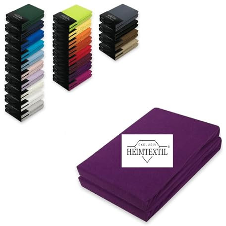 Doppelpack Jersey Spannbettlaken Premium Lila 90-100 x 200 cm