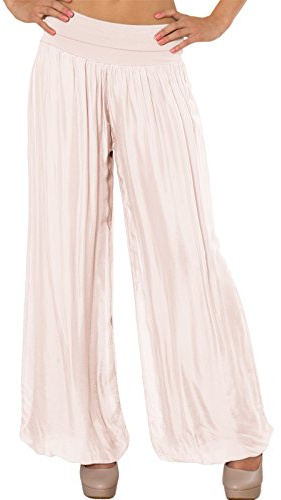 Caspar KHS010 Damen Elegante Lange Marlene Hose Hosenrock mit Seidenanteil und hohem Stretch Bund