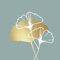 20 Servietten Ginkgo gold auf grün | Tischdeko | Decoupage | Serviettentechnik 33x33cm