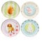 YVONNE ELLEN Vintage Style Plates in Fine Bone China (Set of 4)