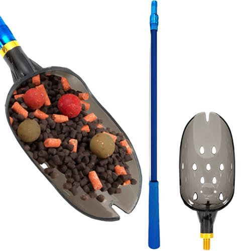 QARIDO Wurflöffel - Köderwurfköderwurfschaufeln - 2-teiliger Shrink 87 cm Teleskoplöffel Köderwerkzeug, ultraleichter Langer Wurflöffel