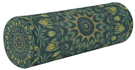 Yoga Bolster Kissen Rundhals Rolle Kissen Form Lendenwirbelkissen Schaum Zylinderkissen Zylindrische Kissenbezüge mit Reißverschluss Bunte Malerei Kaleidoskop Mandala