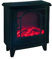 LED Laterne Kamin Kunststoff schwarz mit Flammeneffekt Höhe 40 cm