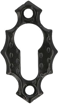 MS Beschläge Schlüsselschild Stahl Schlüsselrosette Schwarz matt Schlossrosette schmiedeeiserne Optik Tür- Möbelrosette Zylinderrosette Abdeckrosette (Profilzylinder)