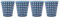 Otufan 4PCS Melamine Beverage Mug, Dark Blue Plaid Melamine Melamine Cup 260ml/8.7oz Suitable for Home Party Restaurant Gifts
