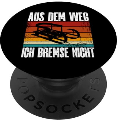 Schlittenfahren Im Schnee Spaß Rodeln Wintersport Schlitten PopSockets mit austauschbarem PopGrip