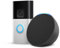 Ring Battery Video Doorbell Plus by Amazon + Echo Pop | Wireless Video Doorbell Camera with 1536p HD Video, Head-To-Toe View, Colour Night Vision, Wi-Fi, DIY