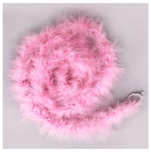 Yurosiay Federboa Flauschige 200cm Feder-Girlande Feder-Schal zum Nähen Federstola Handgefertigte Federschal Girlande Kostüm-Accessoire Karneval Party Halloween Weihnachten Dekoration Rosa