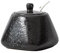 Ceramic Sugar Bowl, 430ml Sugar Pot with Lid and Spoon, Spice Jar for Salt, Sugar, Coffee, Tea, Condiment Containers Seasoning Box for Home Kitchen Coffee Bar - Black A