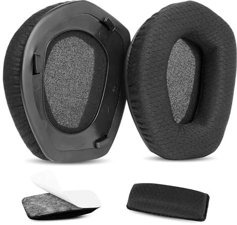ACCOUTA Ersatz-Ohrpolster Kissen&Stirnband Kompatibel mit Sennheiser RS165 RS175 RS185 RS195 HDR165 HDR175 HDR185 HDR195 TR165/175/185/195 Kopfhörer Ohrpolster mit atmungsaktivem Stoff