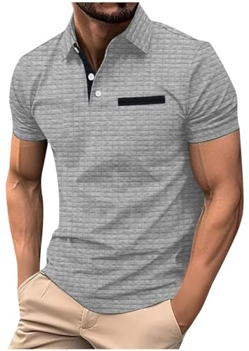 Generic T Shirt Herren 2024 Stretch Poloshirt Kurzarm Slim Fit Sommershirt Regular Bequeme Sportshirt Atmungsaktiv Fitnessshirt Casual Trainingsshirt Workout Laufshirt Warehouse Deals Angebote