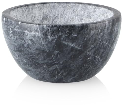 BIMUYI Soap and Cream Shaving Bowl, Natural Marble Shave Stone Bowl, Decorative Shaving Bowl (Black)