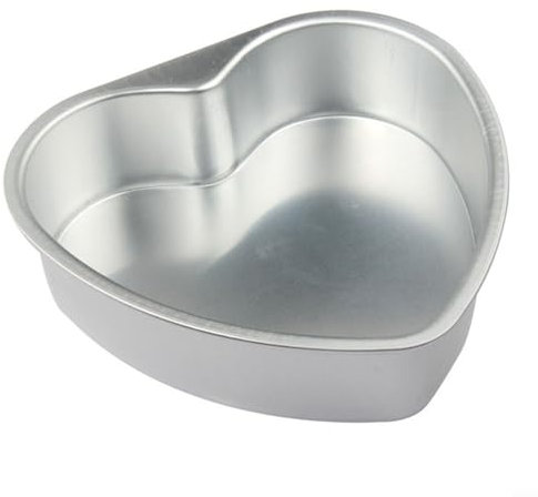 HEBEOT Stampo per torte in alluminio antiaderente a forma di cuore da 7,6-25,4 cm, con fondo rimovibile per cottura (25,4 cm)