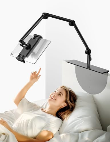 LONZOTH 2024 Neues Upgrade Tablet Ständer für Bett mit schwereren breiteren Drop-in Bedside Gap Base, Tablet Halterung Tisch Verstellbarer iPad Ständer für iPad Pro Air Mini, Samsung Tab, 4.7-12.9