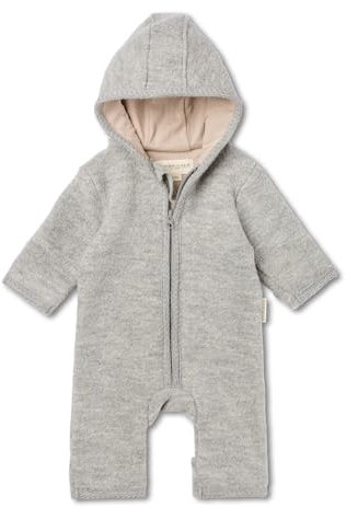Hofbrucker® PREMIUM WOLL WALKOVERALLl | AUS 100% Merino Schurwolle mit Reißverschluss | Weicher Strapazierfähiger Walk-Anzug für Kleinkind & Baby | Für Herbst Winter & Frühling (Grau Melange, 62-68)