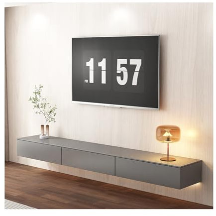 Wandmontierter TV-Ständer Multifunktionaler Leichter Luxus-TV-Ständer Genügend Stauraum Spart Platz Einfache Installation Geeignet für eine breite Palette von Anwendungen(Grey,200 * 20.5 * 30cm)