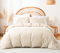 Nayoroom Bettwäsche 135x200 Beige Getuftet Stickerei Boho Aesthetic Bettbezug Set 2 Teilig Stockholm Style Renforce Microfaser Vintage Wendebettwäsche mit Reißverschluss und 1 Kissenbezug 80x80 cm