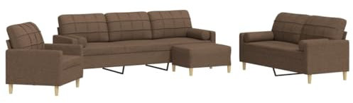 vidaXL Ensemble de canapés 4 pcs Repose-Pied et Coussins décoratifs, canapé, siège de canapé, canapé Relax, canapé Confort, Fauteuil de télévision