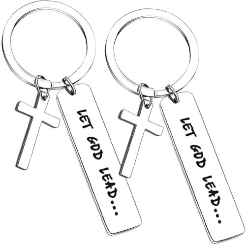 PNPGDYK 2PCS Porte-Clés Croix,Porte-Clés Original, Croix en Métal, Chrétien, Religion, Catholique, Porte Clef pour Homme et Femme