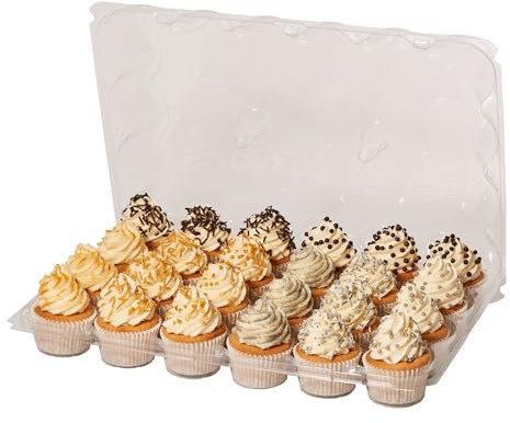 PME Pack of 9 Reusable Plastic Cupcake Container Carrier Boxes (24 cavities)