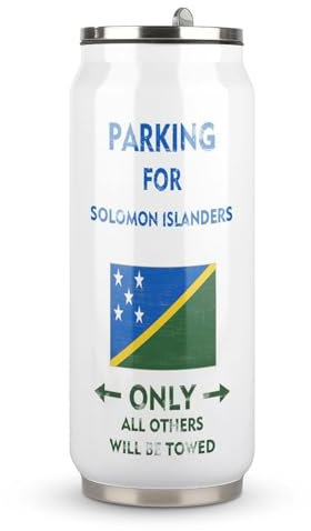 Taza de acero inoxidable con diseño de bandera de las Islas Salomón, con tapa y pajilla, para hombres y mujeres, regalo de cumpleaños