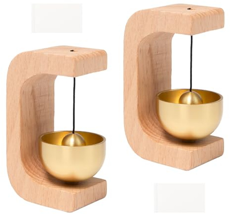 2 Campanelli in Legno Campanello Magnetico Campanello Magnetico a Vento | per Porta Campanello per Negozianti Campanello Casa in Legno Campanelli Decorativo per Caffetteria Negozio Giardino Veranda