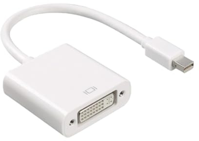 Pomoflexi Mini DisplayPort Adapter DVI Dual Link Active Adapter Mini DisplayPort Adapter Mini DisplayPort to DVI Adapter WHITE