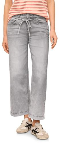 Street One Studio Cropped Wide Leg Jeans im Loose Fit Light Grey wash 32