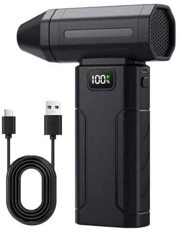 Ultra-Powerful Portable Turbo Fan with 150,000 RPM, Super Power Cordless Air Duster, 5-Gear Adjustable Mini Blower with Fast Charging, Electric Duster for Laptop, Keyboard, House, Outdoor and Car