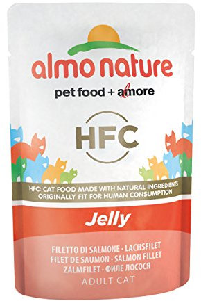 almo nature HFC Jelly -Lachsfilet Katzenfutter nass 24er Pack (24 x 55g), 1er Pack (1 x 1.7 kilograms)